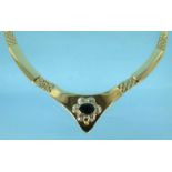 18ct gold white and black sapphire necklace, 40cm long, approximate weight 20.8g : For Condition