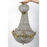 Ornate brass chandelier, 74cm long : For Condition Reports please visit www.eastbourneauction.com