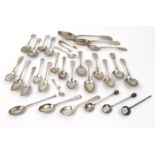 Large collection of Georgian and later teaspoons and tablespoons : For Condition Reports please