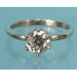 Tiffany & Co platinum diamond solitaire ring, size N, approximate weight 4.0g : For Condition