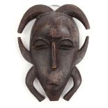 African Tribal carved wooden wall mask, 22.5cm high : For Condition Reports please visit www.