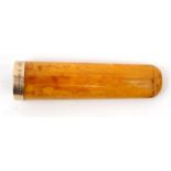 Amber cheroot with 9ct gold mount, 6.5cm long : For Condition Reports please visit www.