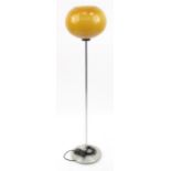 Retro Guzzini standard lamp with glass shade, 126cm tall : For Condition Reports please visit www.