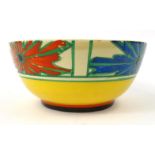 Clarice Cliff Fantasque Umbrellas and Rain patterned pottery bowl, 17cm diameter : For Condition