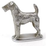 Motoring interest chrome plated terrier dog car mascot, numbered F287, 9cm high : For Condition