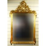 Ornate gilt framed wall hanging mirror, 122cm high : For Condition Reports please visit www.