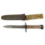 Military interest bayonet and scabbard, the scabbard marked 'USM8 A1 TWB', the bayonet 29cm long :