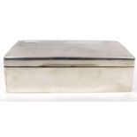 Rectangular silver cigar box with engine turned decoration to the lid, BBSLD Birmingham 1937-38,