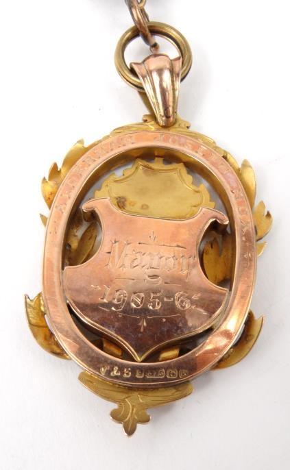 9ct gold enamelled Masonic medal for Mayor Alderman Joseph Box, Borough of Ealing, dated 1905, 6cm - Image 7 of 7