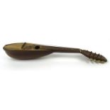 Half size rosewood mandolin with tortoiseshell fretwork, 56cm long : For Condition Reports please