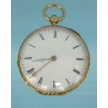 Patek and Fils gold enamelled lady's pocket watch, Number 10578, 3.2cm diameter : For Condition