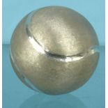 Novelty silver tennis ball rattle, approximately 4cm diameter : For Condition Reports please visit