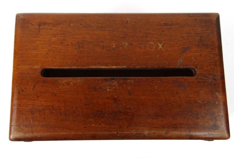 Mahogany glass fronted letterbox with paper label to the interior for the Telegraph Office, 26cm - Image 5 of 6