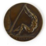 Josin Dupon bronze medical medal for L'Effort, 7.5cm diameter : For Condition Reports please visit