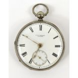 J.W. Benson London silver cased open faced gentleman's pocket watch : For Condition Reports please