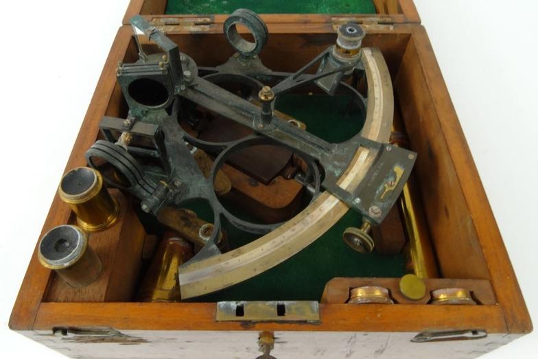 J.H. Steward brass sextant, 437 West Street, London, housed in a mahogany case (G. Curtis R.N. the - Image 12 of 12