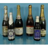 Six bottles of alcohol including champagne, wine and lager : For Condition Reports please visit