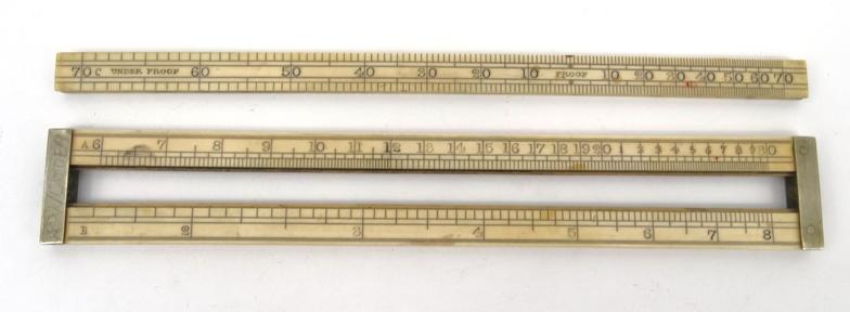 19th Century ivory rule with pull out sliding scale by Buss Maker Hatton Garden, London, 22.5cm long - Image 9 of 9