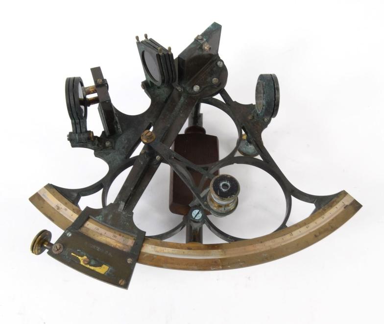 J.H. Steward brass sextant, 437 West Street, London, housed in a mahogany case (G. Curtis R.N. the - Image 9 of 12