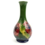 Moorcroft Hibiscus patterned pottery vase, impressed mark to base, 15.5cm high : For Condition