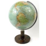 Doctor R. Neuse Columbus geographical globe, mounted on a wooden stand, 50cm high : For Condition