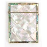 Victorian mother of pearl and abalone card case, 10.5cm high : For Condition Reports please visit