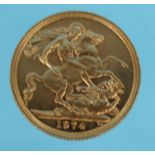 1974 gold sovereign : For Condition Reports please visit www.eastbourneauction.com