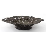 Continental silver fruit basket with embossed and pierced decoration, indistinct marks to the