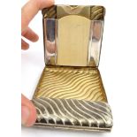 Gentleman's silver-plated combination cigarette case with stamp and calling card compartments, match