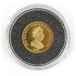 Boxed proof 22ct gold Piedfort Tristan da Cunha gold coin for 250th Anniversary of the Battle of