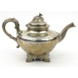 Victorian silver teapot with indistinct inscription 'By Dismore Silversmith Liverpool', hallmarked