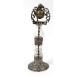 Religious interest unmarked silver Holy water sprinkler, inscribed to the base, 22cm high : For