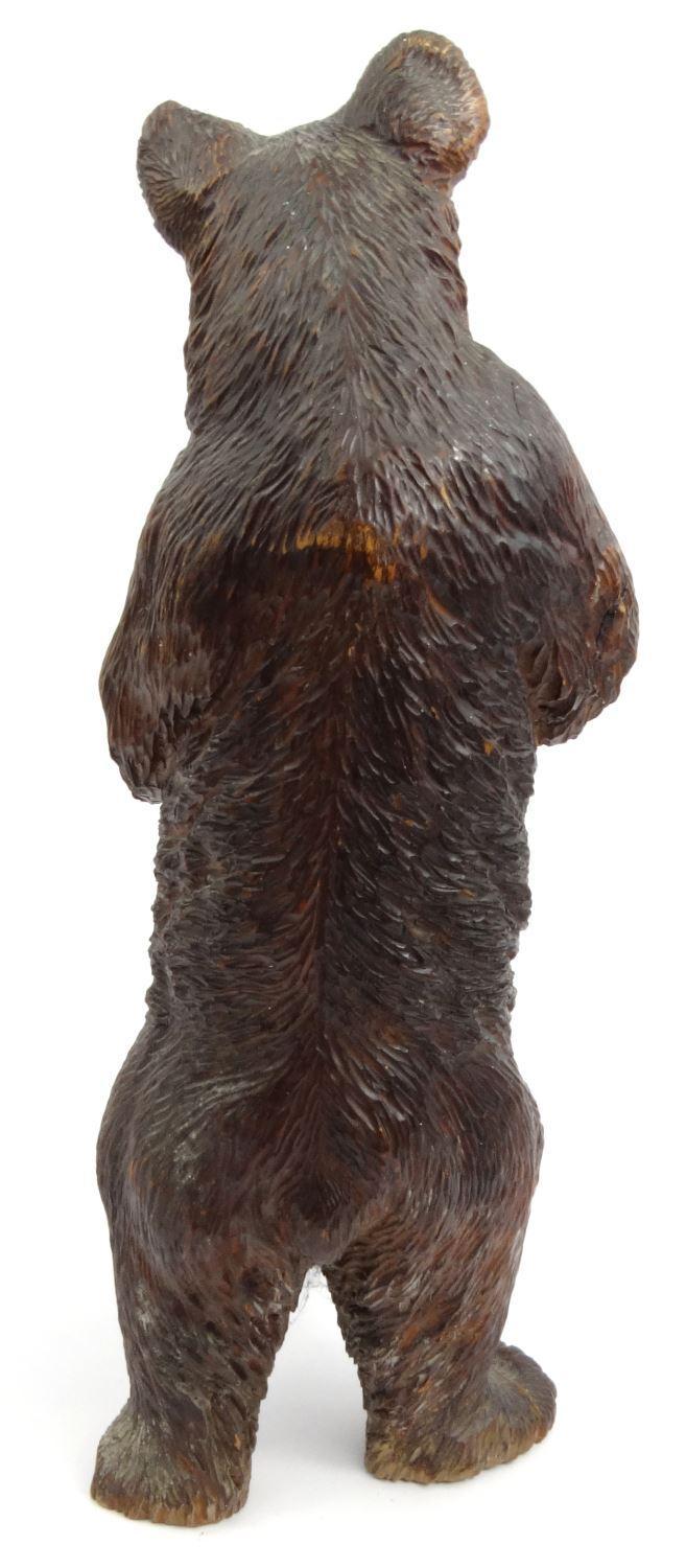 Large wooden carved Black Forest model of a bear with a walking stick, 56cm high : For Condition - Image 8 of 9