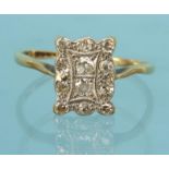 18ct gold diamond cluster ring, size M, approximate weight 2.2g : For Condition Reports please visit