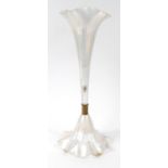 Victorian opaline coloured fluted glass vase, 35cm high : For Condition Reports please visit www.