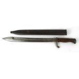 Military interest German Mauser bayonet with serrated edge, stamped marks to blade, 50cm long :