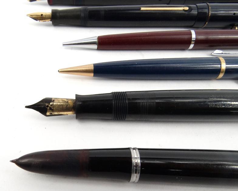 Six fountain pens comprising Swan self-filler, two Parkers, Osmiroid 65 , together with two other - Image 4 of 4