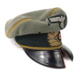 German military interest visor cap with insignia ( Provenance collected by owners late husband