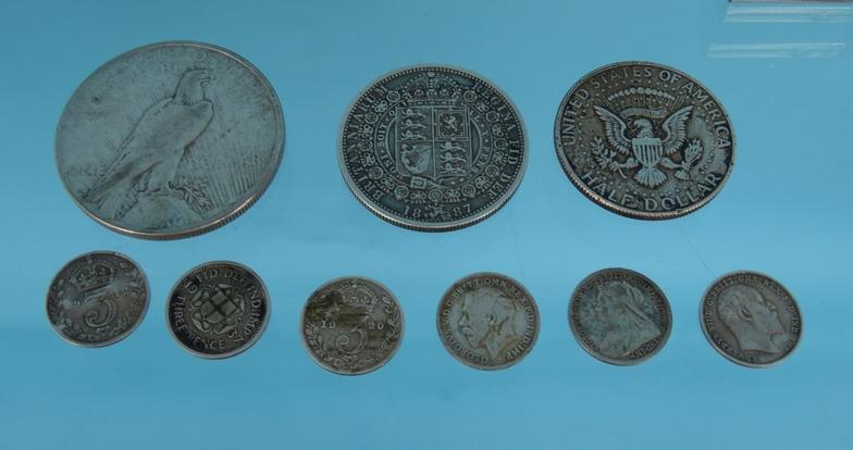 Collection of silver coins, silver wristwatch and a silver propelling pencil : For Condition Reports - Image 3 of 3