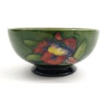 Moorcroft Orchid patterned pottery bowl, Potters to the Late Queen Mary label to base, 16cm diameter