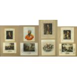 Military interest set of four framed prints including The Duke of Wellington, The First Viscount