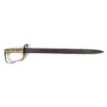 Victorian brass handled sword the blade, stamped '79/2' to handle, 70cm long : For Condition Reports