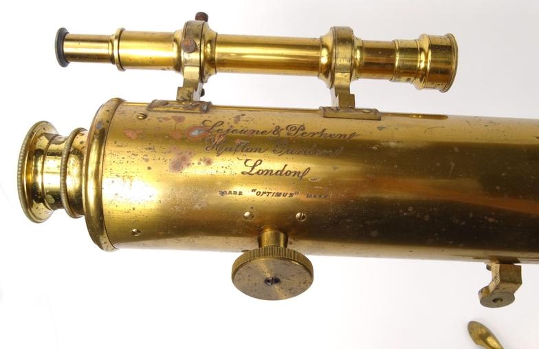 Victorian brass telescope on stand, Lejeune & Perkens, Hatton Gardens, London, housed in a - Image 4 of 9