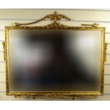 Ornate rectangular wall hanging mirror, 93cm long : For Condition Reports please visit www.