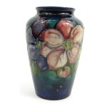 Moorcroft Clematis patterned pottery vase, impressed mark to base, 15cms tall : For Condition