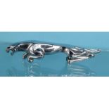 Jaguar polished chrome car mascot, numbered to the underside, 19cm long : For Condition Reports