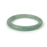 Oriental Chinese translucent jade bangle, with certificate, 7.3cm diameter : For Condition Reports