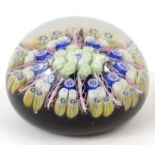 Glass paperweight with colourful glass canes, approximately 6cm diameter : For Condition Reports