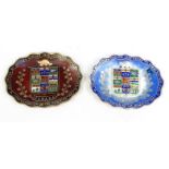 Two sterling silver enamelled Canadian Confederation of the Domino 1867 commemorative  dishes, 7.5cm