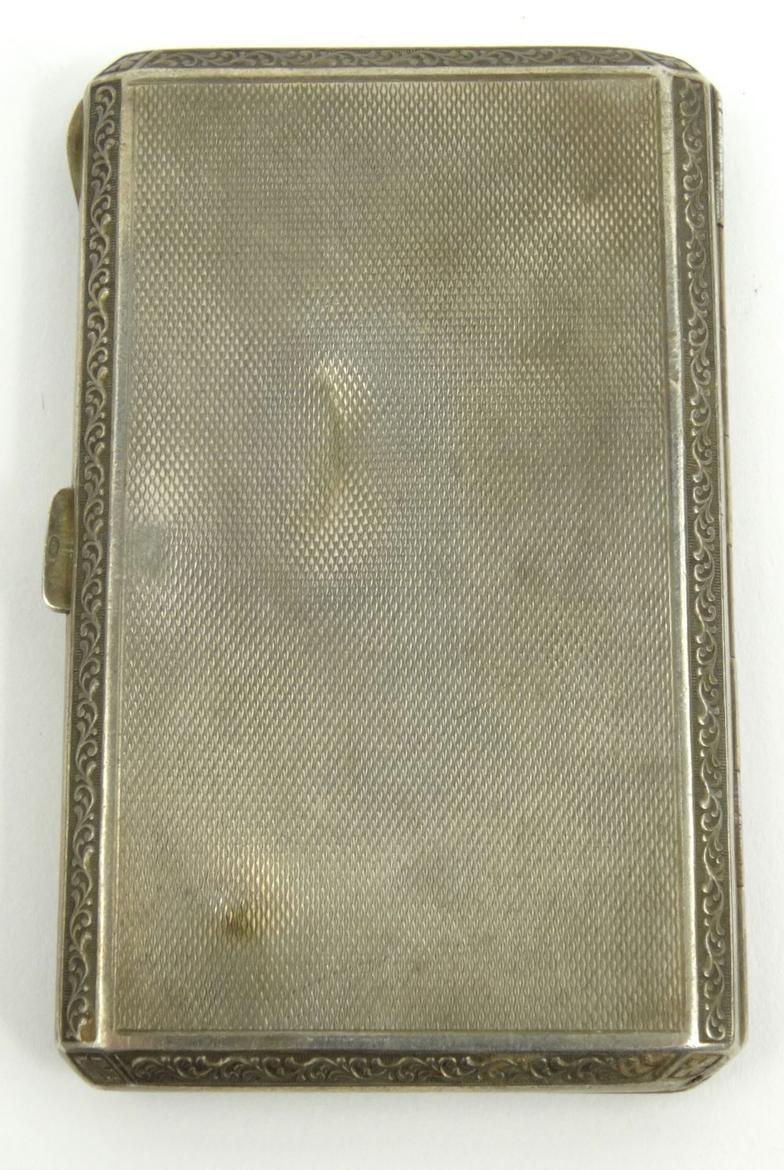 Rectangular silver cigarette case, the lid enamelled with a Venetian scene, stamped '925' to the - Image 5 of 5